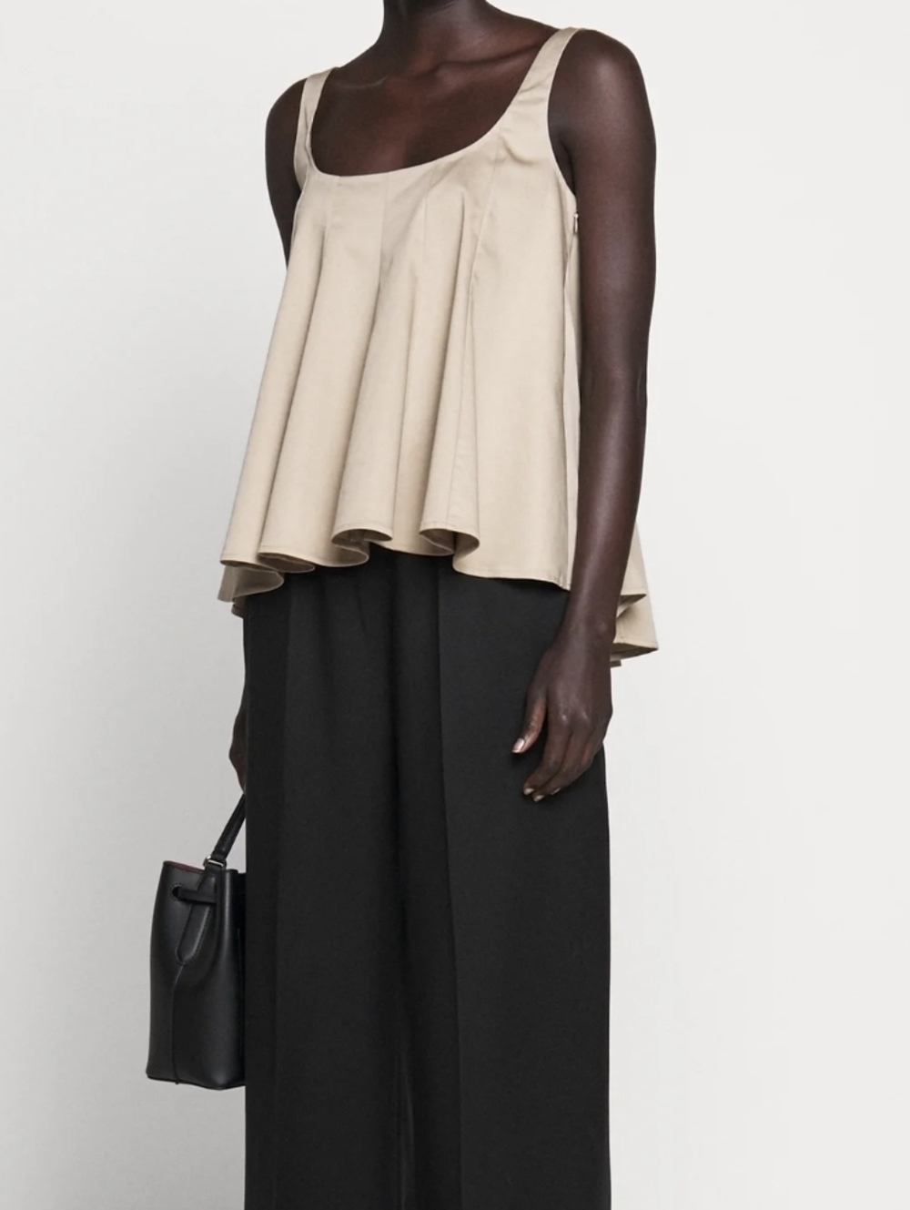 Club Monaco Gold/Tan Trapeze/Peplum/Ruffle/Swing-hem Top (Size S)